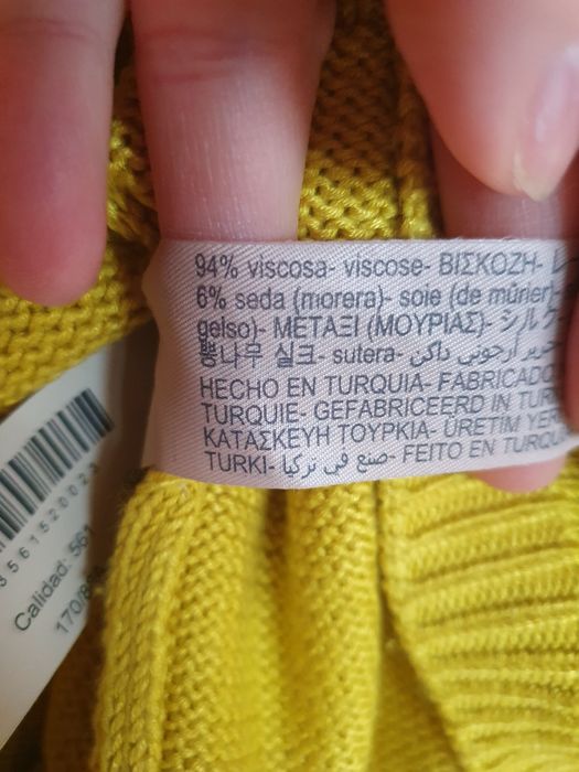 Żółty Sweter Massimo Dutti S
