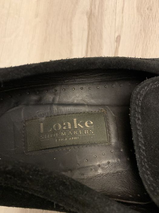 Loake skórzane mokasyny męskie skóra zamsz 43