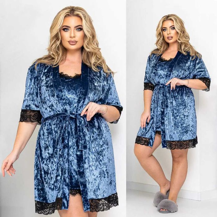 Велюровий комплектик (халатик+ нічна сорочка)