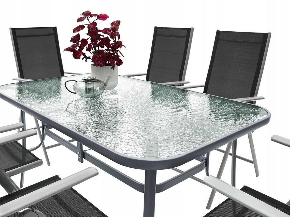 Meble Ogrodowe Zestaw STÓŁ 6+1 NA TARAS BALKON