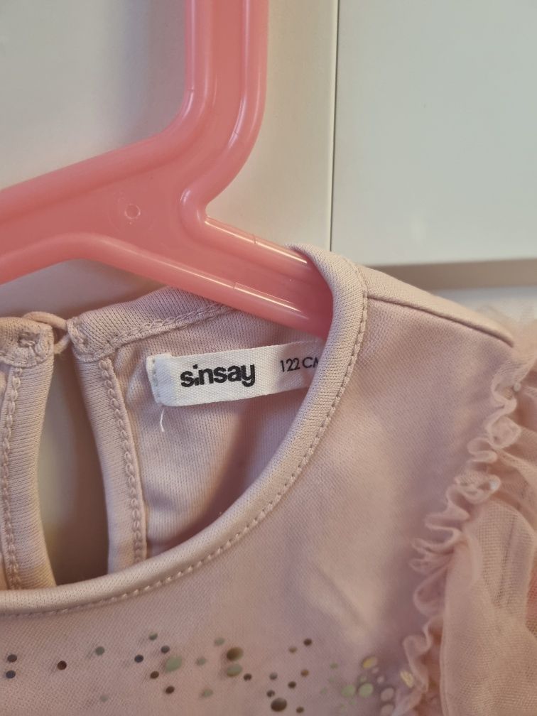 Tiulowa sukienka Sinsay | rozmiar116/122 | pudrowy róż