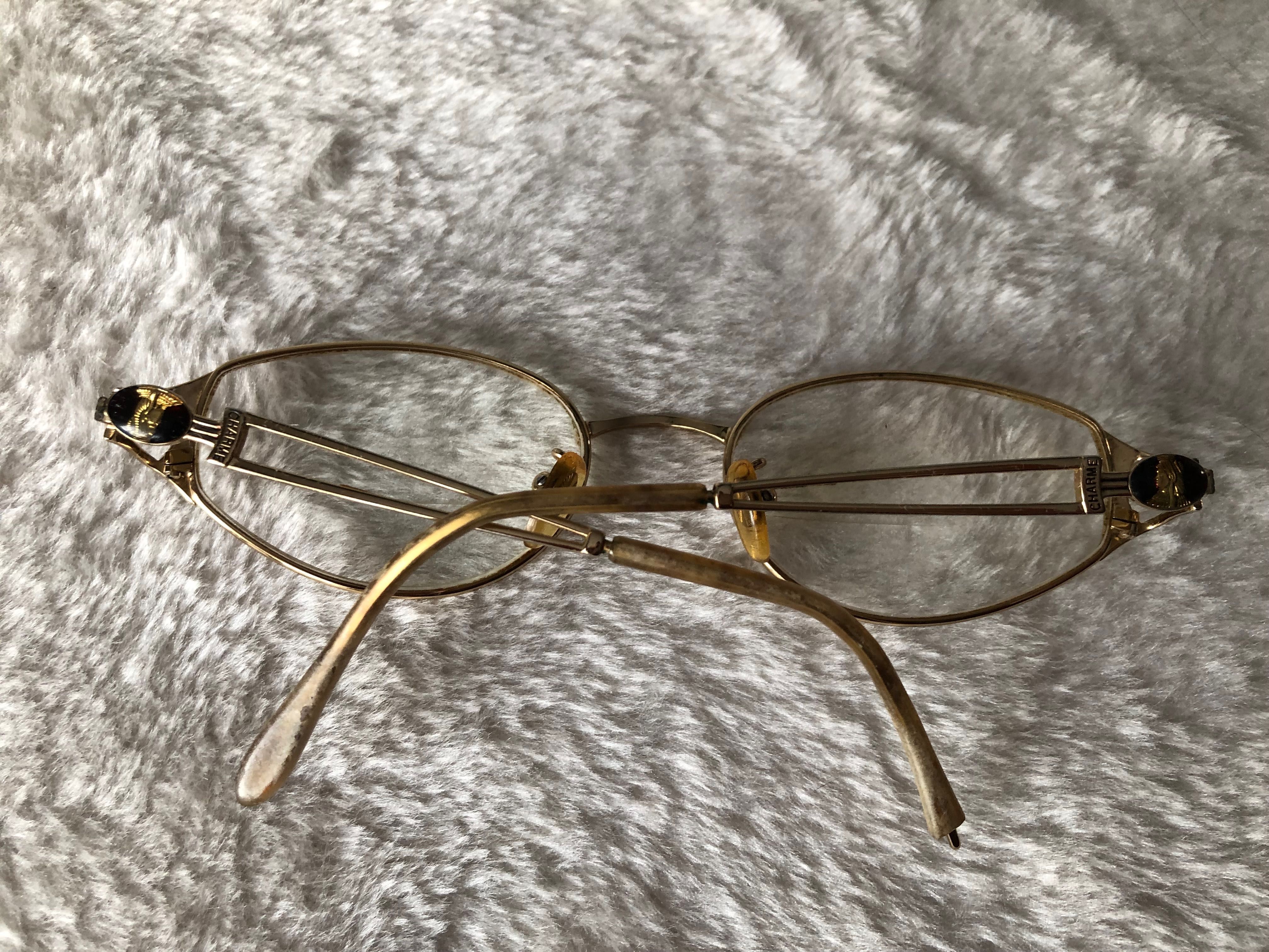 Charme vintage okulary zloty kolor unikat premium