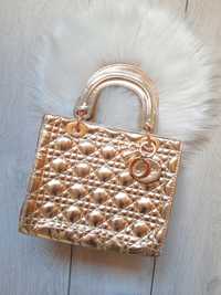 Złota torebka Christian Dior oryginalna