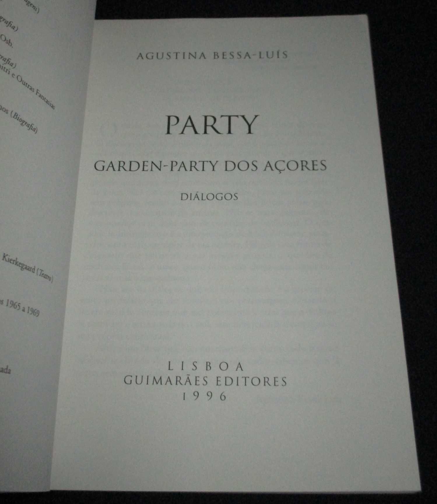 Livro Garden Party dos Açores Agustina Bessa-Luís