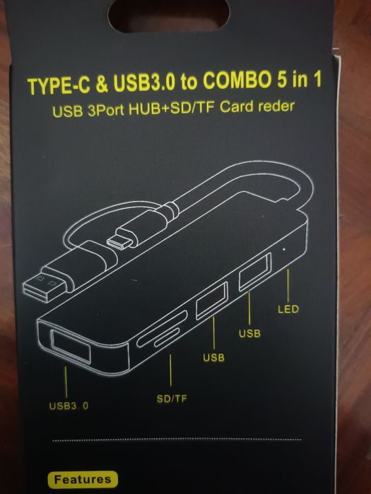 Adaptador hub Tipo C / Usb