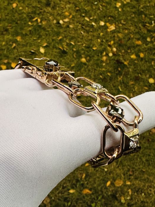 Золотой массивный мужской браслет 585