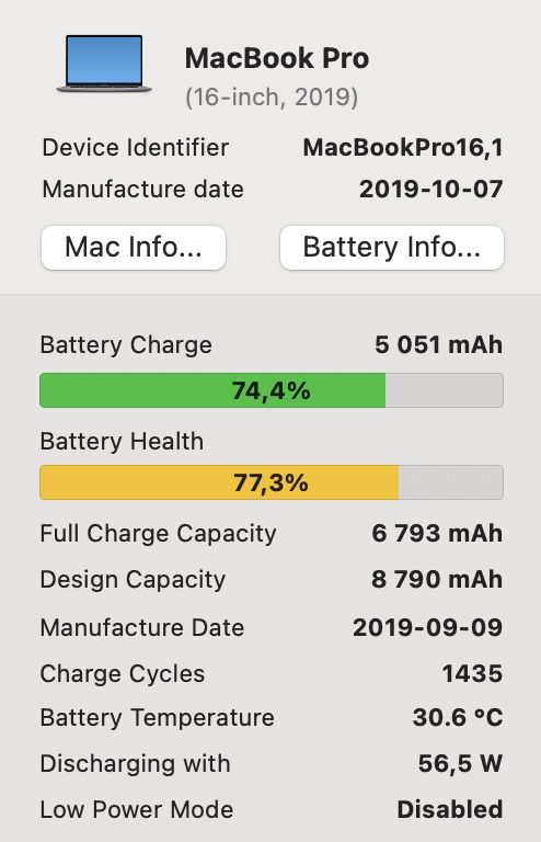MacBook Pro 16 2019 8-Core i9 16Gb 1Tb Radeon 5500 4Gb