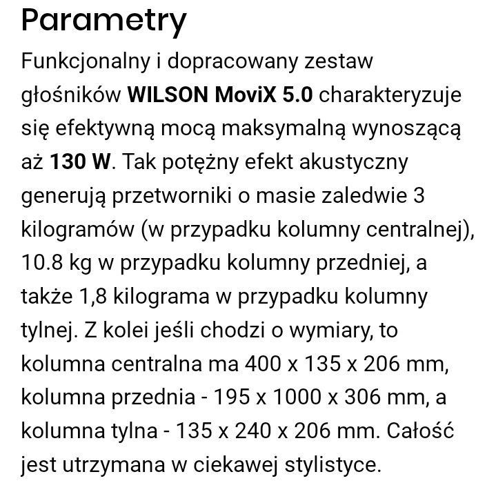 Zestaw głośników Wilson movix 5.0