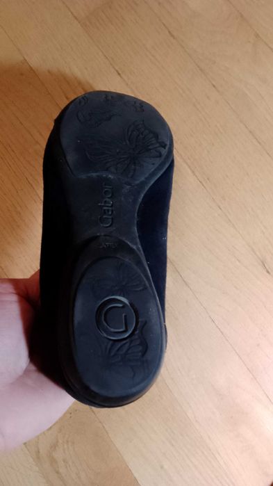 GABOR 38 (5) baleriny czółenka granat zamsz tęgość G