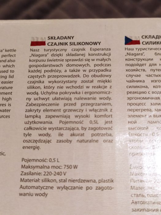 Nowy składany turystyczny czajnik silikonowy Esperanza 0,5 l