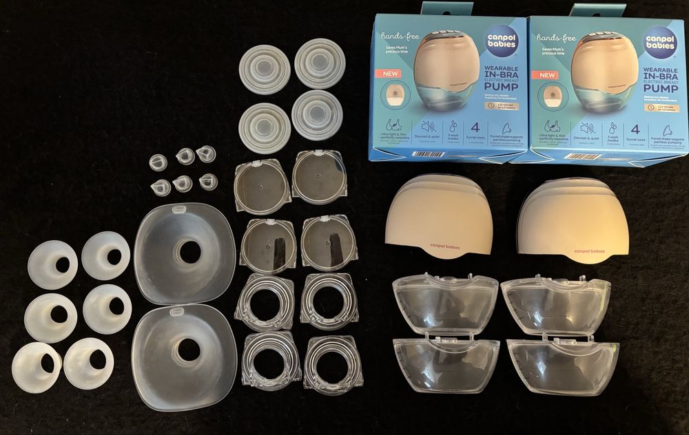 Laktator podwójny Canpol Hands Free – zestaw z akcesoriami