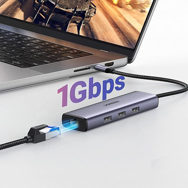 HUB Ugreen CM512, 15598/6w1 USB-C - 3x USB-A 3.0 / HDMI / RJ45 / USB-C