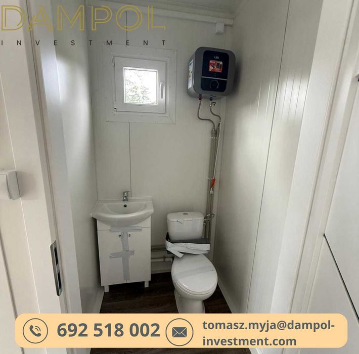 Nowoczesny pawilon handlowo-usługowy 7x3 m z WC i klimatyzacją