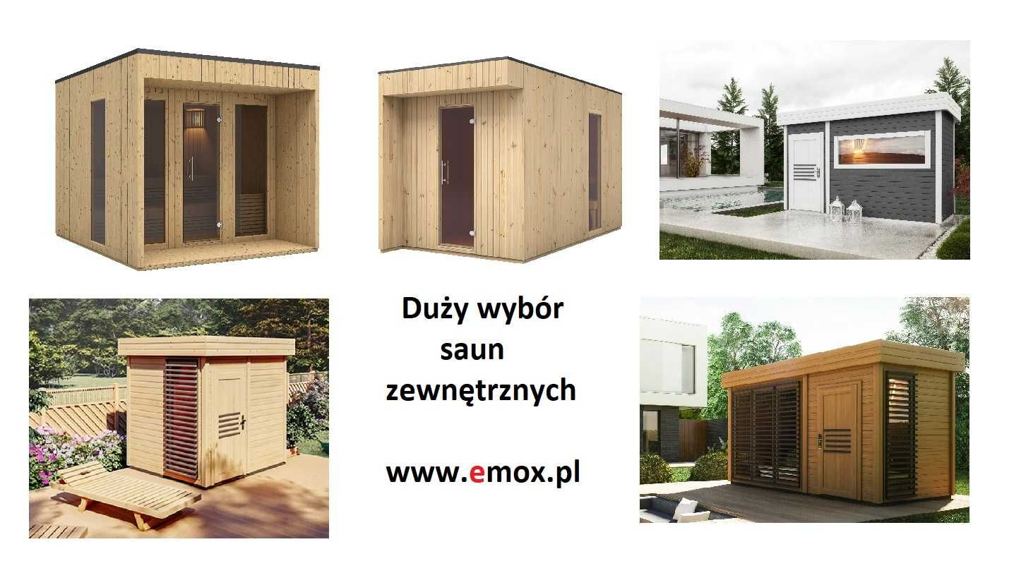 Sauna zewnętrzna fińska Musta 2x3 m LED+zestaw 5 el. gratis