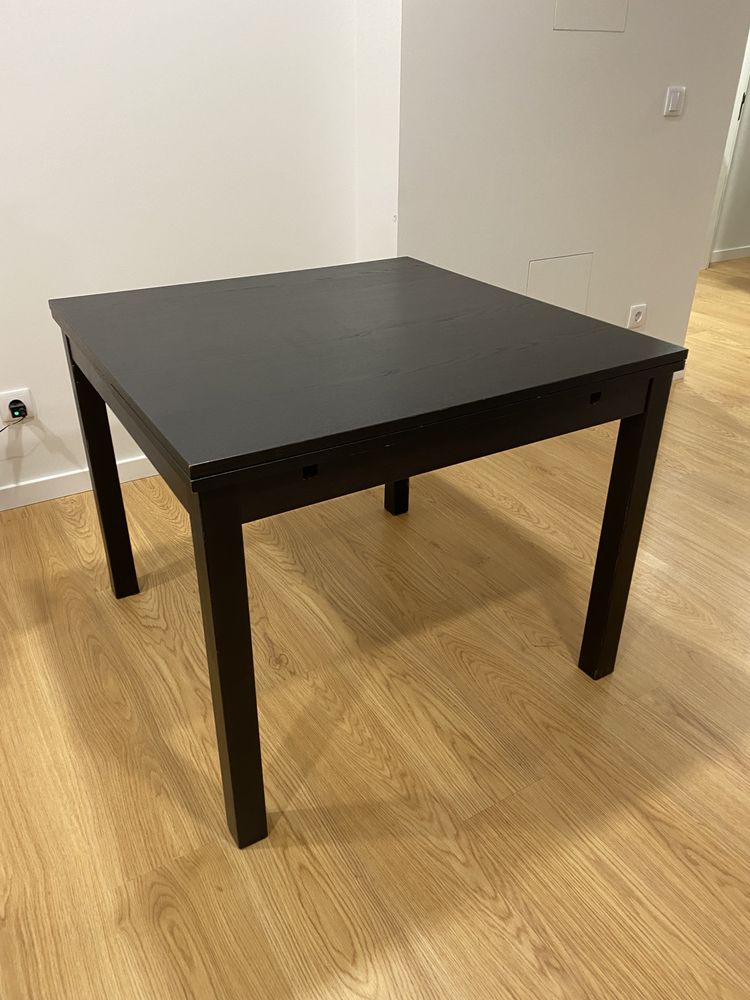 Mesa extensível, preto/castanho escuro