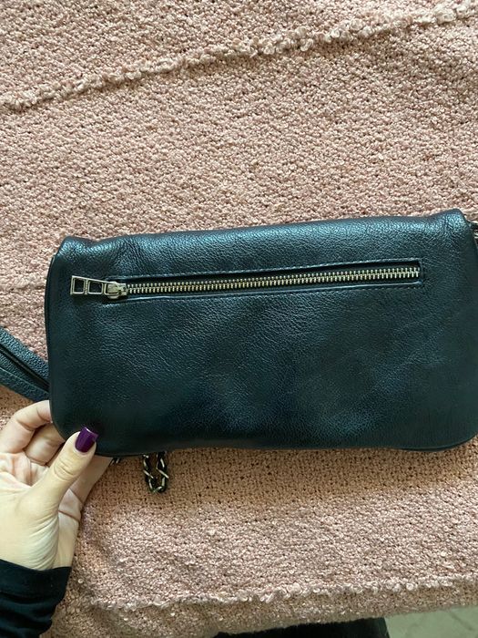 Mala zadig voltaire preta em pele