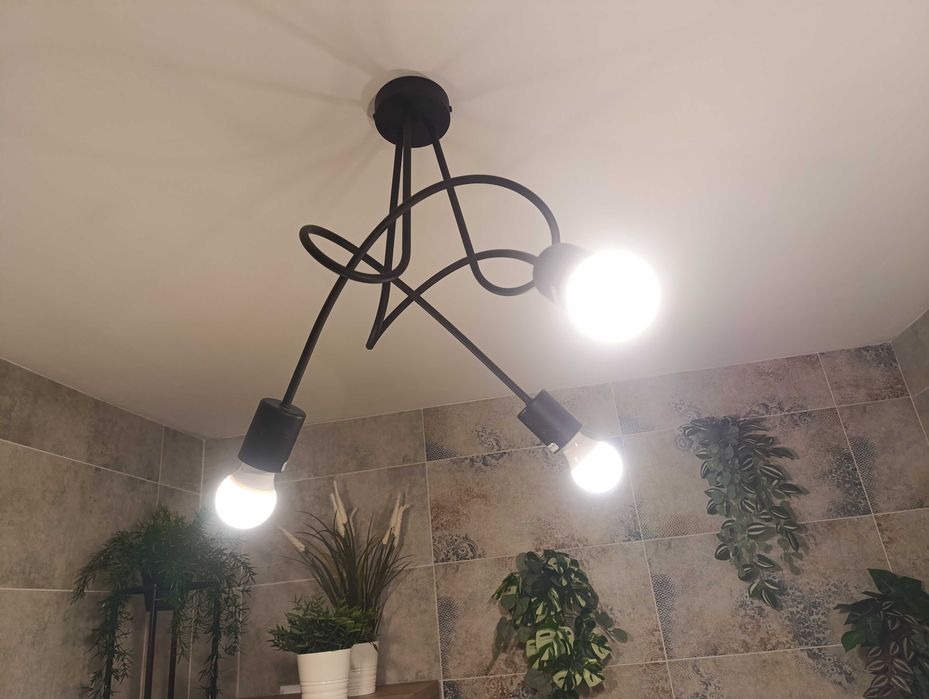 Lampa 3 punktowa czarna loft industri zawijana