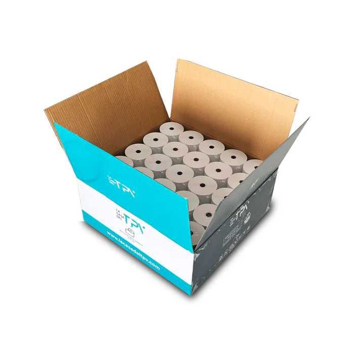 Caixa com 100 rolos de papel térmico 80 x 80 mm - Sem Bisfenol