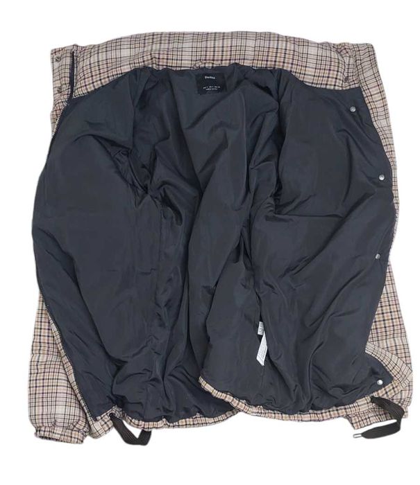 Brązowa kurtka puchowa w kratkę, R. S