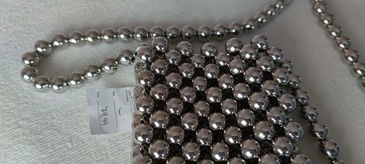 Nowa srebrna torebka H&M z metalowych kulek. 40% TANIEJ NIŻ W SKLEPIE!