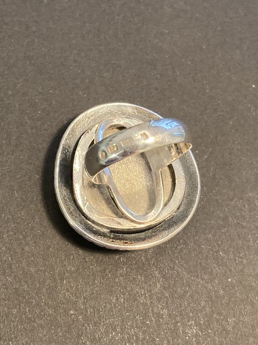 Pierścionek srebrny z chryzokolą, w stylu ORNO