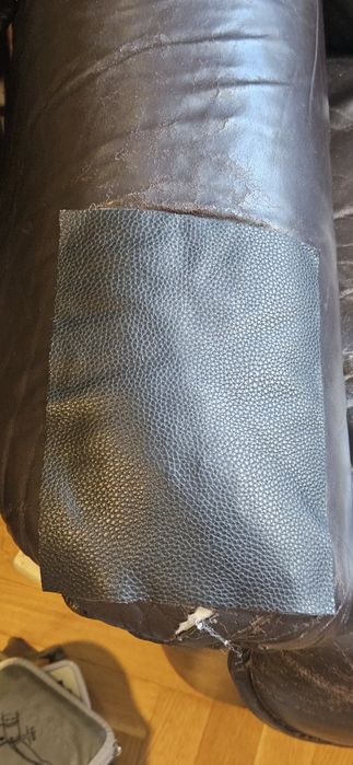 Kompkomplet skórzany, ciemny brąz