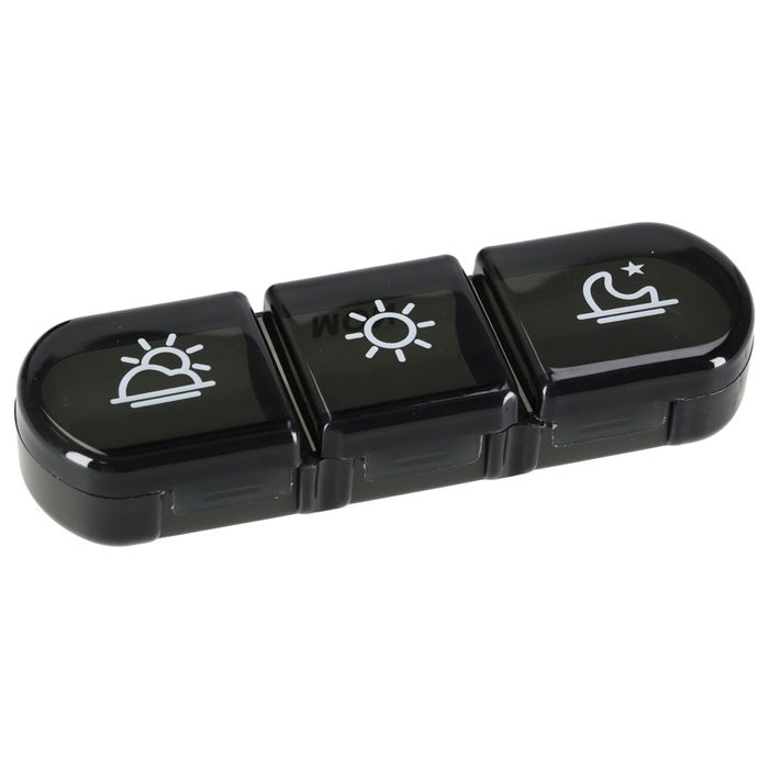 Organizer Tygodniowy na Leki Tabletki 7 Dni Czarny Pojemnik Kasetka