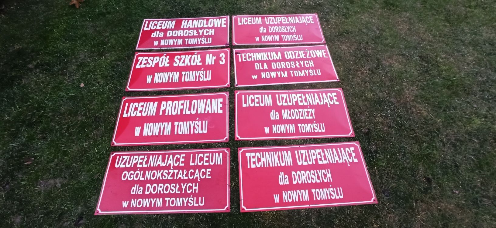 Stare tablice informacyjne emaliowane PRL