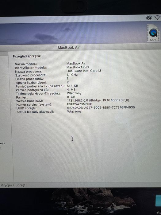 Laptop MACBOOK AIR 13 13 8GB 256SSD