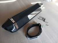 Tłumik motocyklowy DŁUGI 47cm 51mm BASOWY karbon piękny DOLOT zestaw
