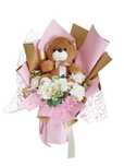 Flowerbox bukiet z MISIEM urodziny imieniny chrzest