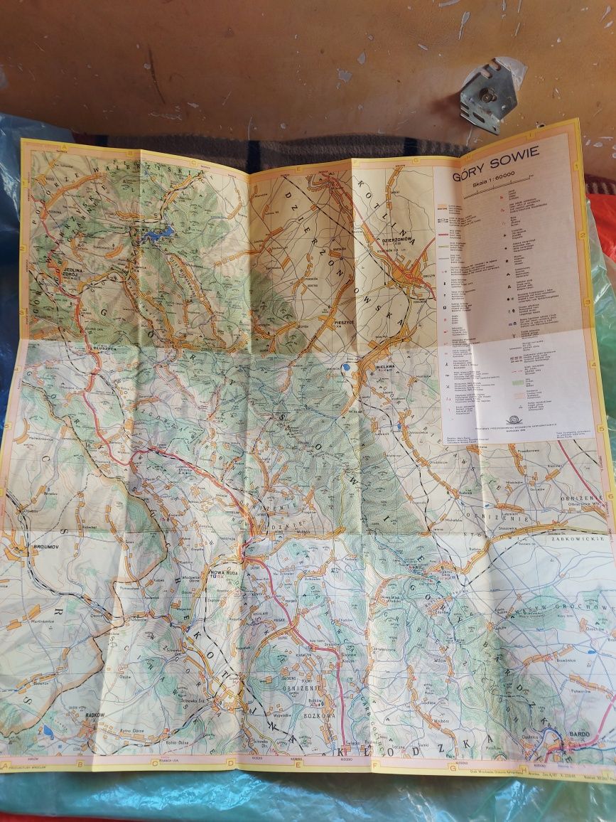 Stara MAPA turystyczna GÓRY SOWIE 1976rok