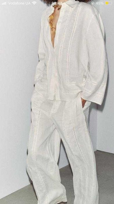 Костюм лен Zara dutti cucinelli