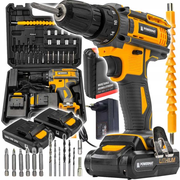 Wkrętarka Akumulatorowa 21V Mocna 2xAKU + BITY