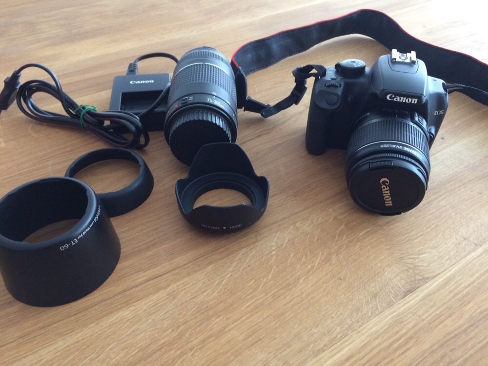 Canon eos 1000d + objetivas 18-55mm e 75-300mm