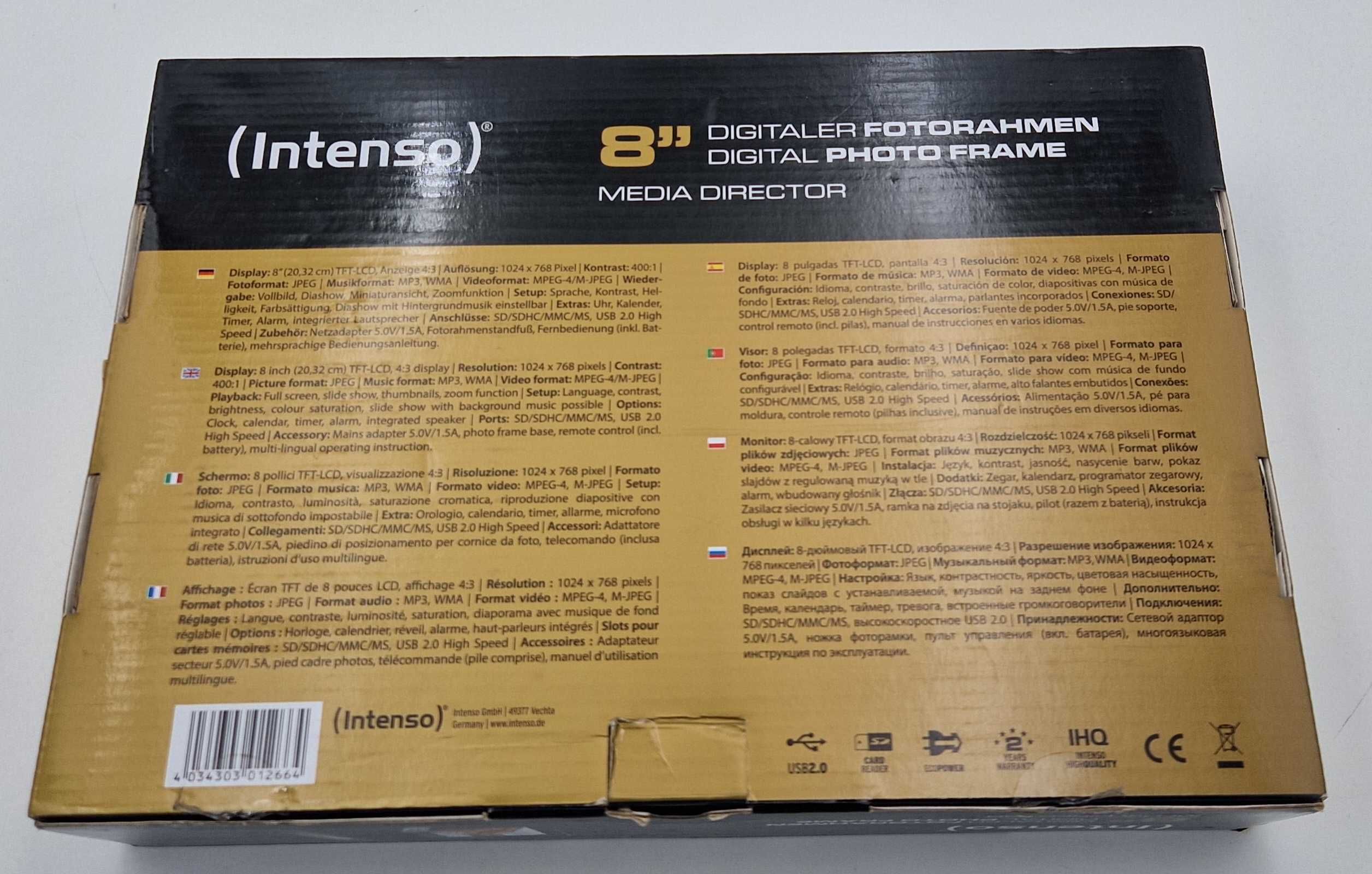 Ramka Cyfrowa Intenso 8 Cali SD USB Photobase /Fajne OKAZJE