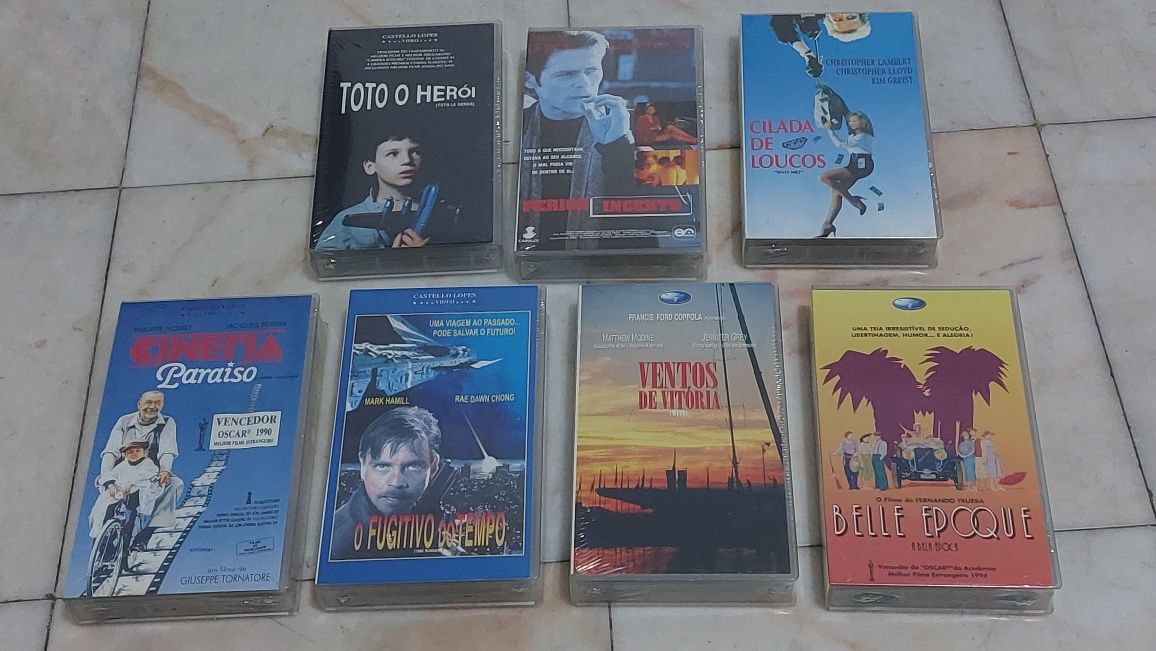 7 filmes VHS novos e selados