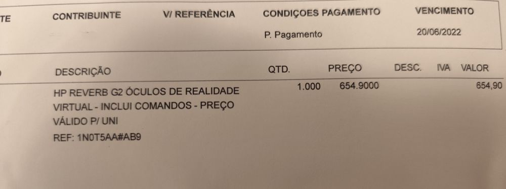 Óculos VR HP Reberb G2