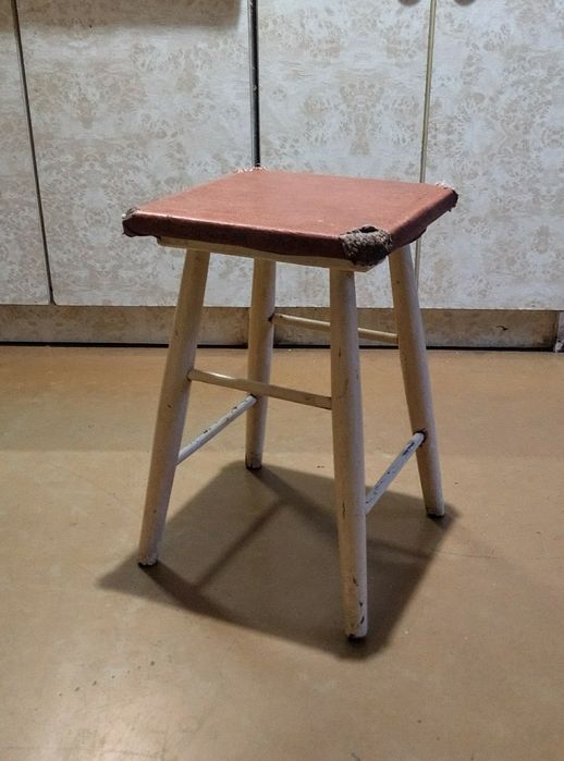 Taboret drewniany PRL