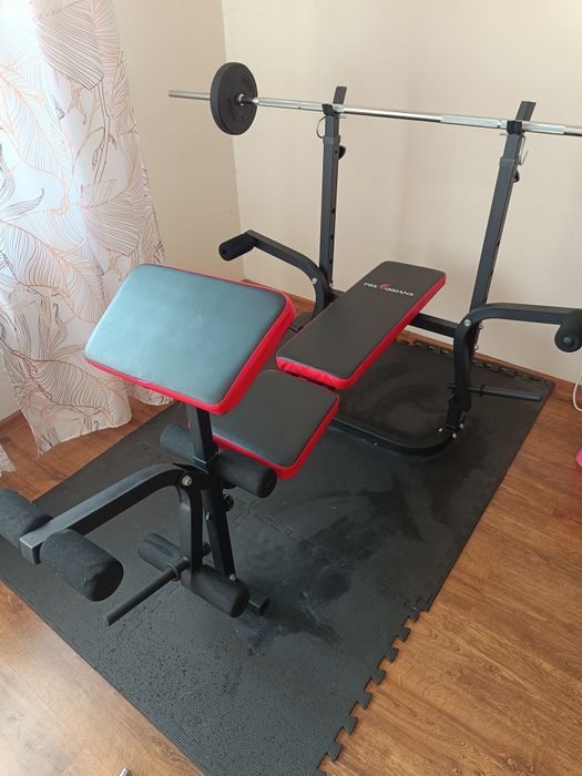 Ławka do ćwiczeń Pretorians, sztangi, obciążenie