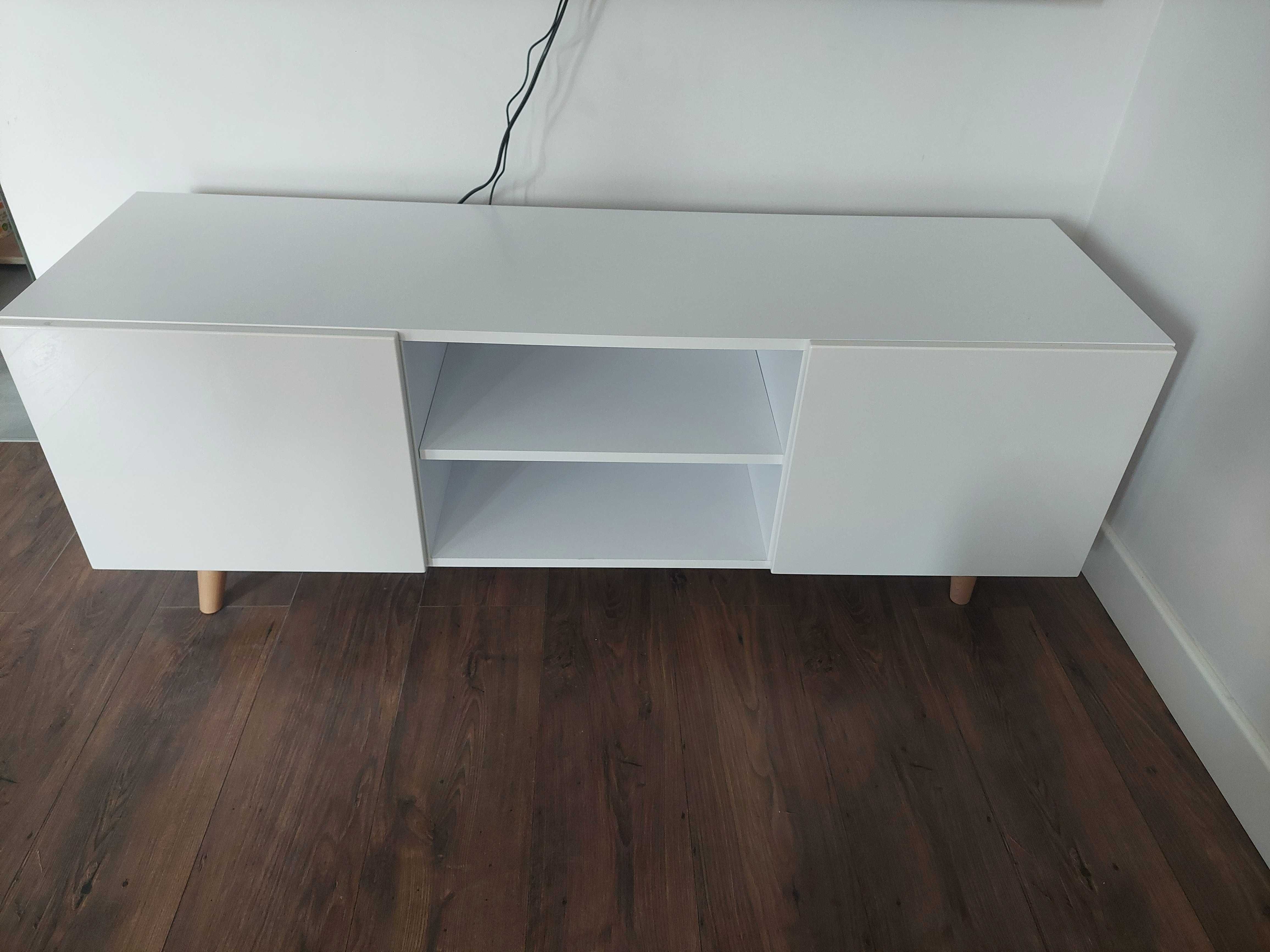 Szafka RTV 140 cm biały połysk