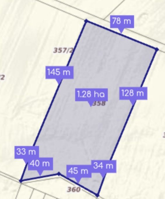 Działka rekreacyjna 1,26 ha.