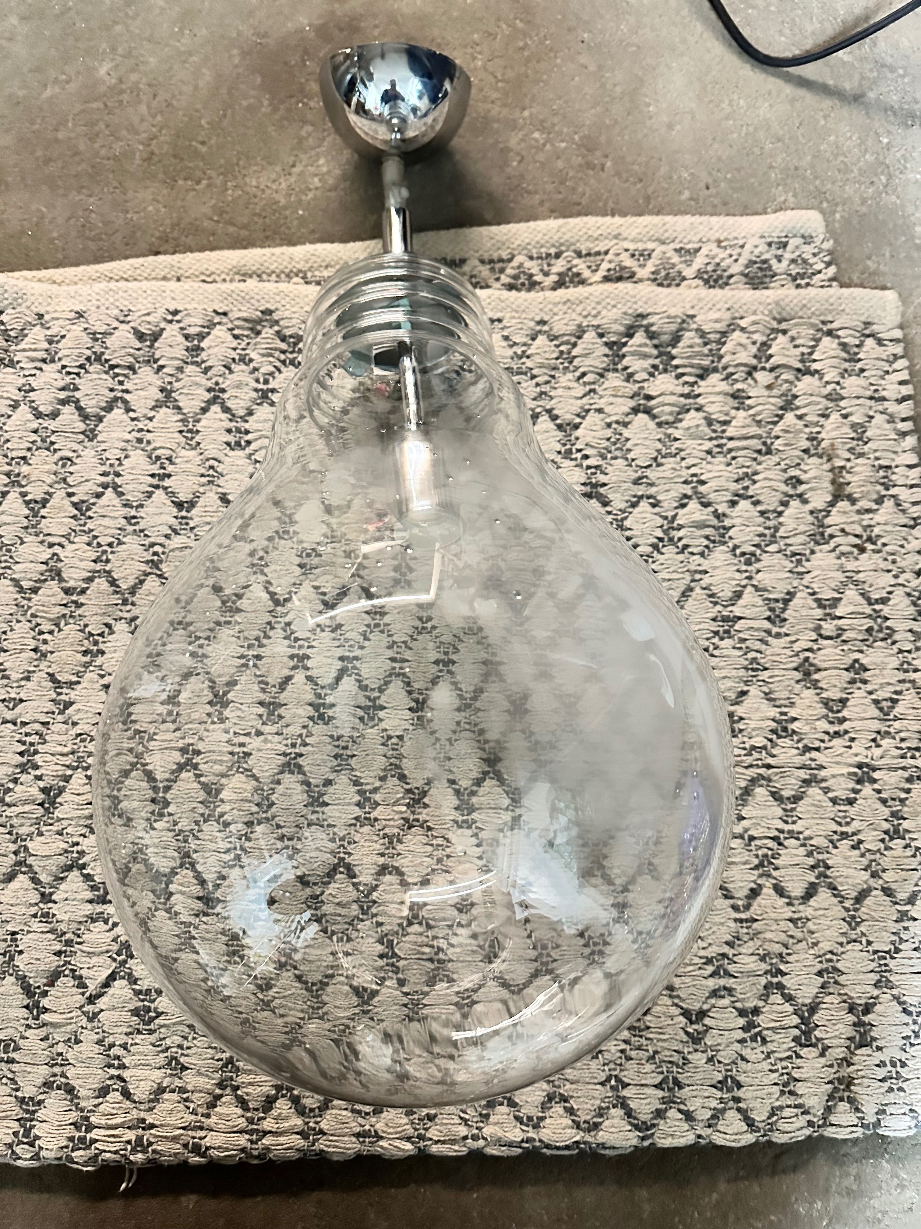 Lampa szklana kula duża wisząca