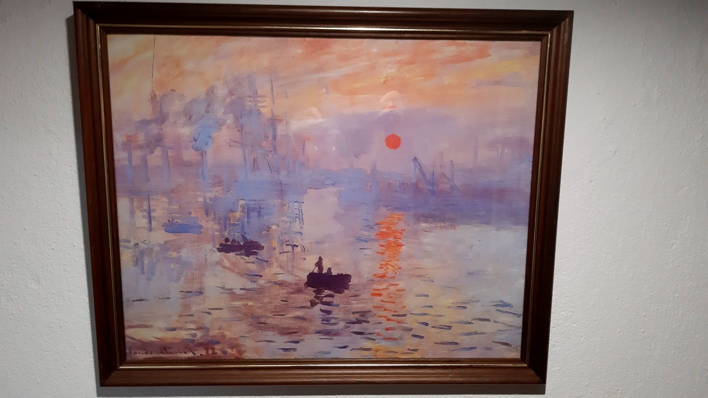 Quadro Tela pintura moldura Impression, soleil levant de
Claude Monet