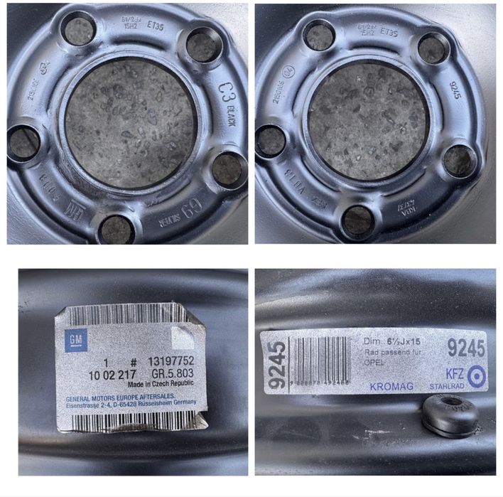 Диски r15 5x110 ET-35 на Opel Astra/Zafira/Omega/Vectra/Meriva/Corsa