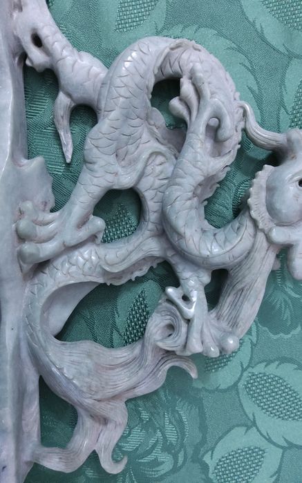 Escultura Chinesa de Dragao com 30cm de largura