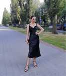Шелковое черное платье One by One , ivina boutique