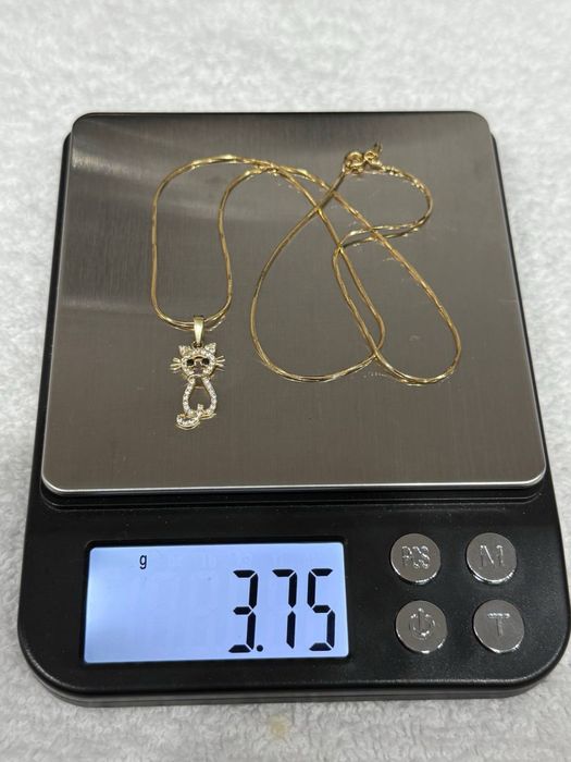 Łańcuszek żmijka 585 44 cm z zawieszką kot 3,75 g