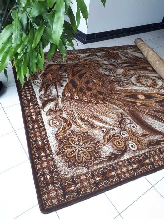 Dywan z pięknym motywem - paw i ornament roślinny, 2m x 3m