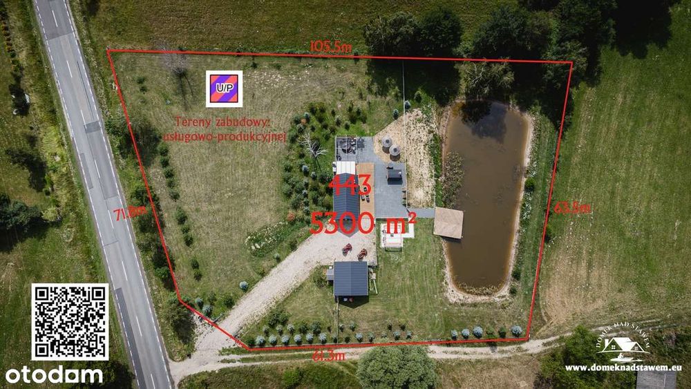 Sprzedam działkę 5300m2 z domkiem, stawem, sauną i balią w m. Twarogi